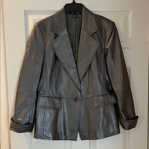 Ellen Tracy Metallic Gray Blazer